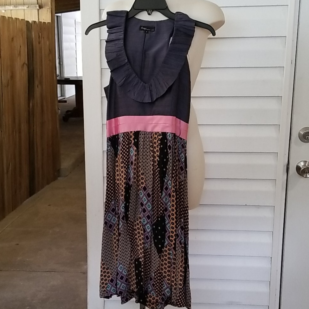 COOPER dress size 4 pink/navy/mutil Cute!
